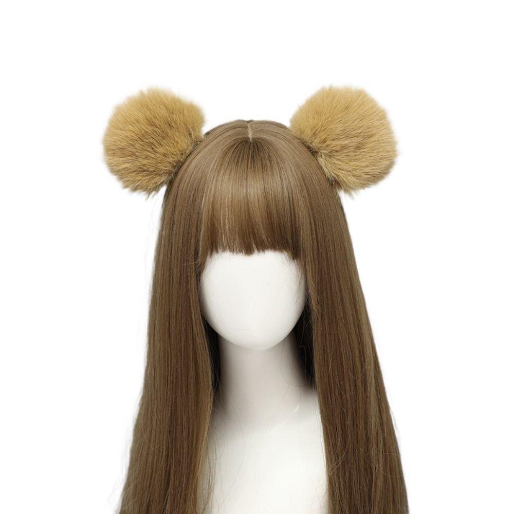 Plush Bear Ear Hair Clip Soft Cosplay Headwear Fashion Angel Headdress  Party Wear