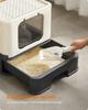 FEANDREA Closed Litter Box for Cats, Toilet House, Removable Tray, Shovel, Brush, for Large Cats, Load Capacity 15 Kg, Anti-Mark, Anti-Leakage