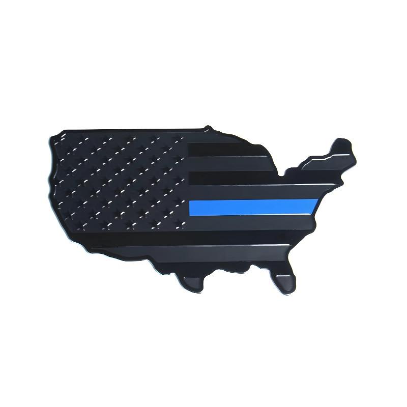 3D Aluminum USA Flag Emblem Badge Logo Car Sticker American Map Waterproof Decal for Car Body Window Motorcycle Home Decoration