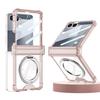 Etui na Samsunga Z Flip7: Wysokiej klasy przezroczysty magnetyczny z powłoką galwaniczną i obracanym o 360° stojakiem