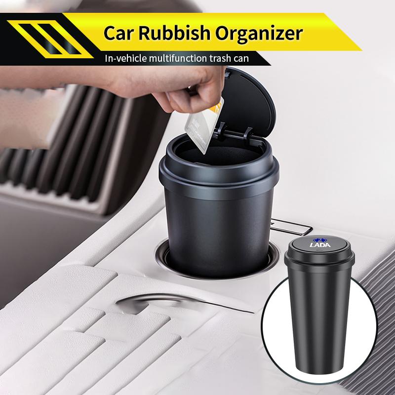 Car storage - press-down style water bottle and trash can For Lada Vesta Niva Samara Kalina Largus Priora Xray Granta PP27