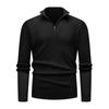 Men's Autumn/Winter Vertical Stripe Half High Collar Zip Knit Sweater