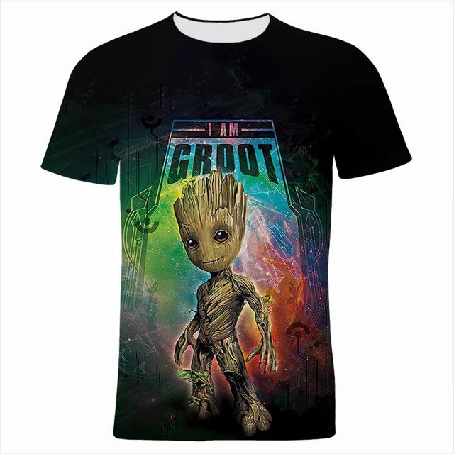 2026 Galaxy Guardians Groot T-shirt Children's Cartoon Anime 3D Fashion T-shirt Top Clothing Anime Clothing