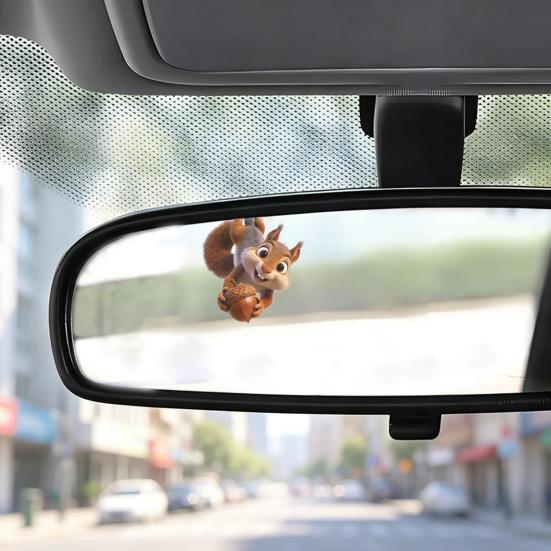 xiaobudian Car Sticker, Waterproof PVC Self-adhesive Traceless Auto Decal, Little Squirrel Pinecone Pattern Sticker for Fuel Tank Caps Windows Luggage
