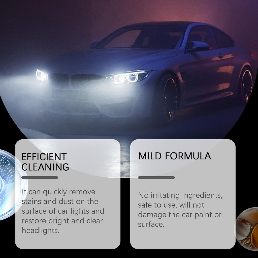 Car Headlight Cleaner Car Headlight Maintenance Stain Removal Brightening Polishing Headlight Cleaner 100ML