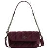 Hailey 20 Flap Embossed Velvet And Smooth Leather Crossbody Shoulder Bag Small Women Bags Burgundy CCE13-QBBUR
