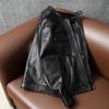 Genuine Leather Jacket Men European Style Stand Collar Biker Coat Casual Large Size