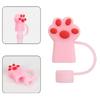 Set of 6 Cat Claw Straw Plugs Ornament Silicone Straw Covers for Water Glass