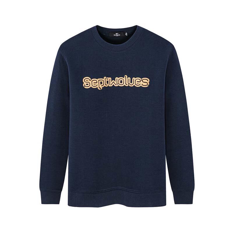 SEPTWOLVES Men's Spring Autumn Casual Round Neck Sweatshirt