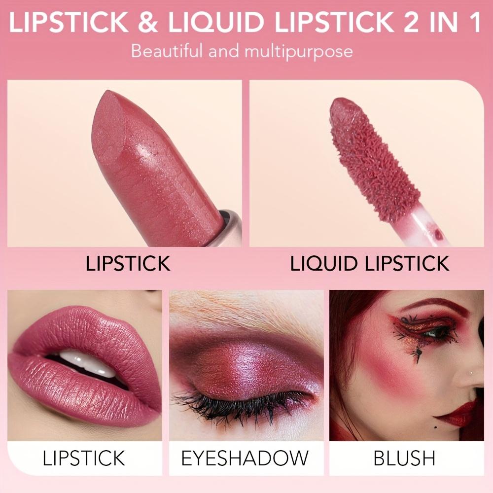 2-in-1 Non-Stick, Moisturizing Lipstick - Long-Lasting, Fade-Resistant Liquid Lip Color with A Glossy Finish Lipstick Gift for Women