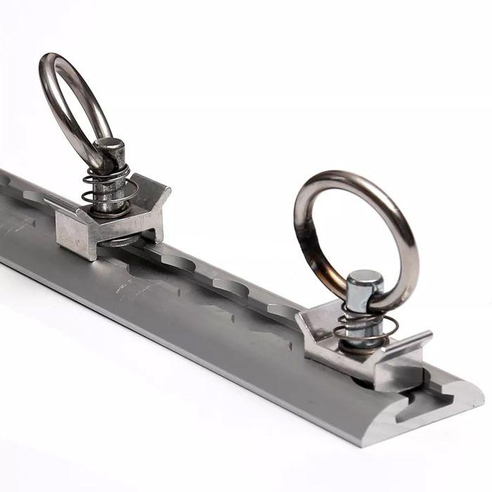 Rail d'arrimage avec 4 anneau d'arrimage pour sécurisation fixation remorque 1m