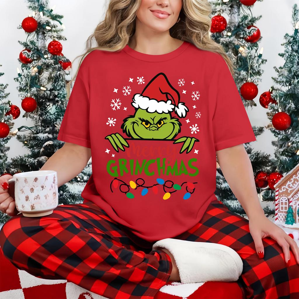 Women's Casual Printed T-Shirt Round Neck Pullover Short Sleeve Top