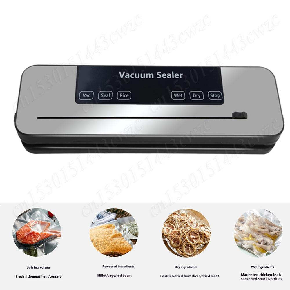 Electric Vacuum Sealer Full Automatic Dry/Wet Built-in Cutter Kitchen Food Storage Sealing Vacuum Packaging Machine Small Sealer