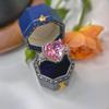 Unique Design Pink Diamond Cubic Zirconia Ring for Women, Light Luxury Style, Fashionable and Exquisite, Versatile for Everyday Wear, with a High-end