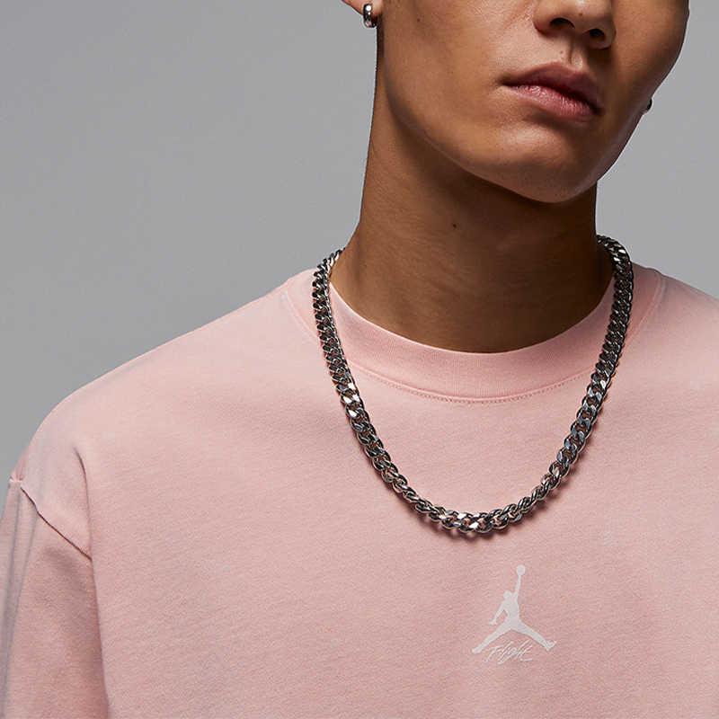 Jordan Flight Essentials Washed Logo Graphic Crew Neck Short Sleeve T-Shirt With Drop Shoulders Men Tops Legend-Pink FN5995-622