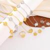 Lucky Five-Leaf Clover Jewelry Set: Necklace, Bracelet, Earrings, and Ring – Elegant European & American Style for Women