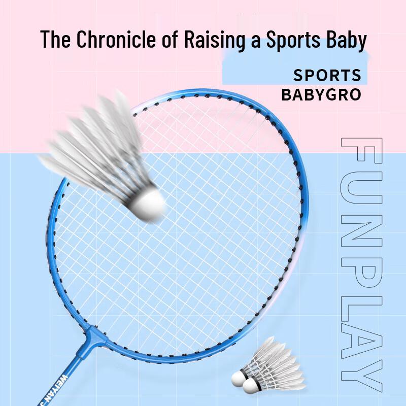 Ayoub Beginner Badminton Racket Set (Pink, 2 Rackets + 3 Balls)