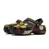 Crocs Classic Platform Clog Graffiti Awakening Comfortable Versatile Three-dimensional Flower Hole Shoes Unisex Black