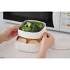 Ihara Kihan Microwave Steamer, Most, Lidded Steamer, Antibacterial, Made in Japan, Cooks Two Dishes Simultaneously, Saves Time