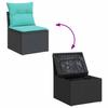 vidaXL 7 Piece Garden Sofa Set with Cushions Black Poly Rattan