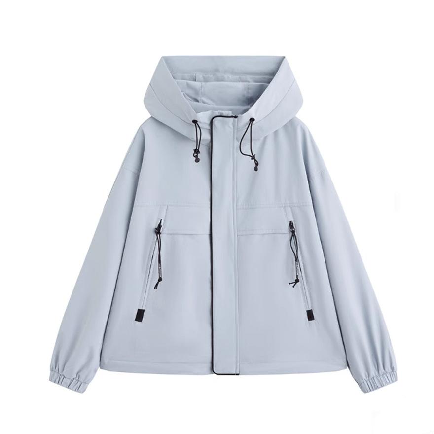 Hooded jacket women's short new spring and autumn small loose casual versatile jacket top