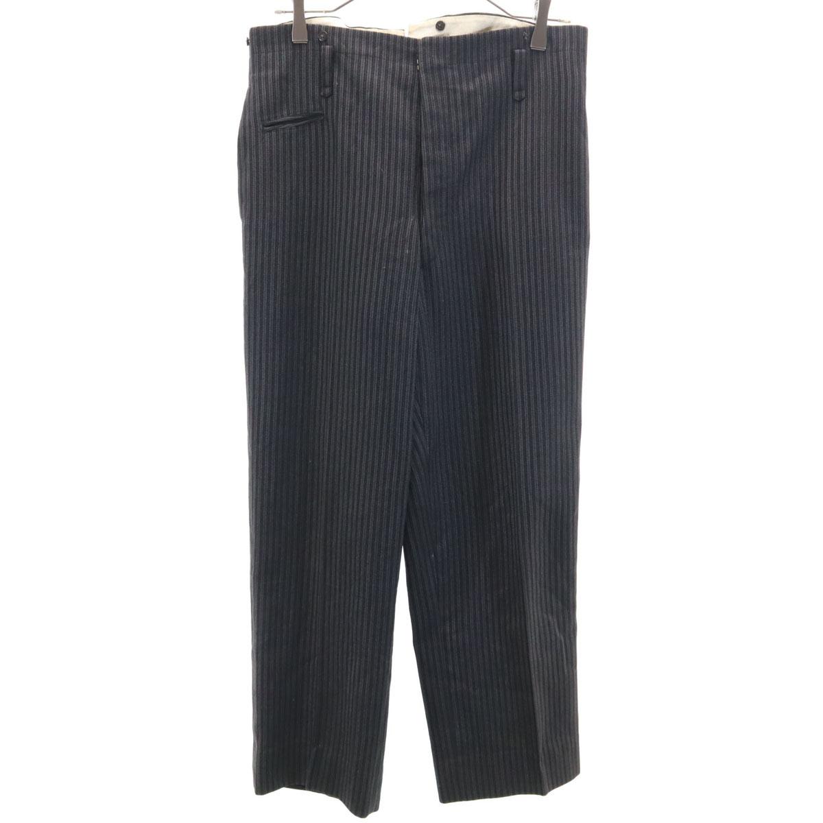 

Винтажные брюки 50-х годов с затяжкой на иглах, в полоску, серые, на пуговицах, мужские, б/у