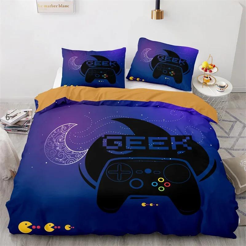 Gaming Bedding Set Twin Full Size Kids Gamepad Duvet Cover For Boys Girl Bedroom Decor Polyester Game Controller Comforter Cover