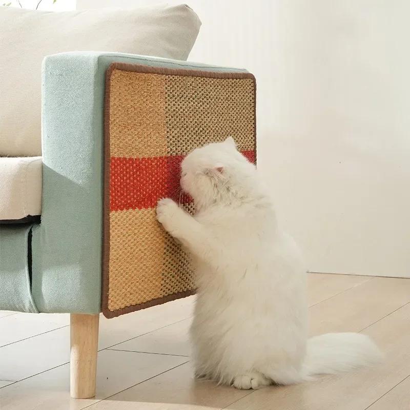 Sisal-Kratzkissen mit farbigen Streifen für Katzen, zum Umwickeln mit den Krallen von Kätzchen, zum Schleifen von Haustier-Sofabett-Schutzkissenbezug, bissfest