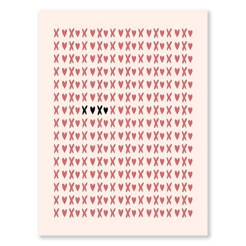 Valentine's Day Queue Gallery Printable Poster Vintage Romantic Wall Art Cute Pink Heart Canvas Painting Home Bedroom Decoration