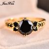10 Colors Gorgeous Male Female Black Round Ring Crystal Zircon Yellow Gold Color Wedding Rings For Men And Women