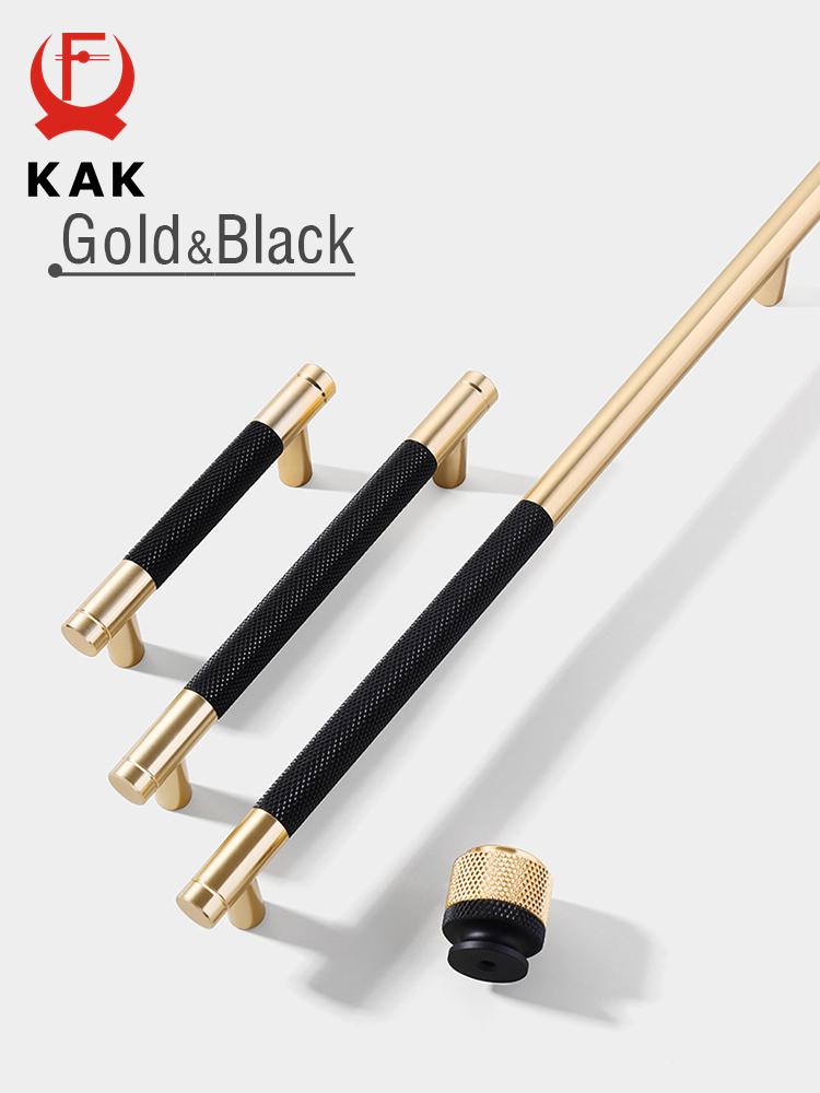 KAK Aluminiumlegierung Gold Schwarz Möbelgriffe Schwarze Küchenschranktürgriffe Schubladengriffe Schrankgriff Türbeschläge