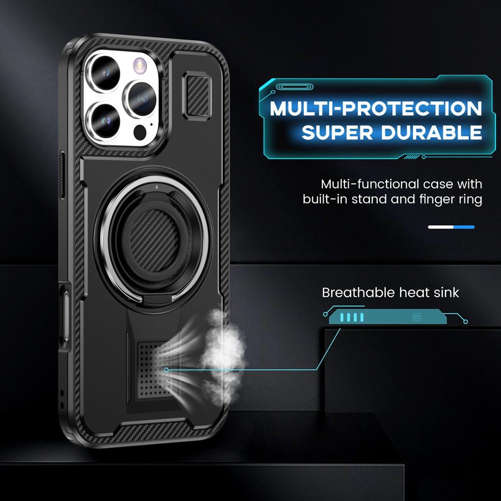 Pouzdro pro Apple iPhone 16 15 14 Plus 13 12 Pro Max s otočným kroužkem na prst a stojánkem, plastové TPU, nárazuvzdorné zadní kryty 2 v 1