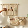 Foldable Wall Mounted Fabric Storage Bag Multi-Pocket Large Capacity Wall Mounted Bag Cotton Hanging Storage Bag Dormitory
