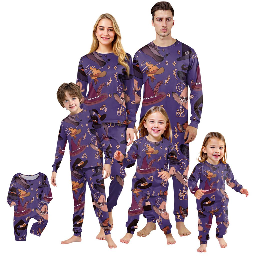 Family Matching Print Sets Pajamas Loungewear Outfits Family Matching Long Sleeve Tops+Pants Set