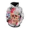 Autumn Skull Halloween Digital Printed Sweatshirt Fashion Thin Men's Pullover Hoodie