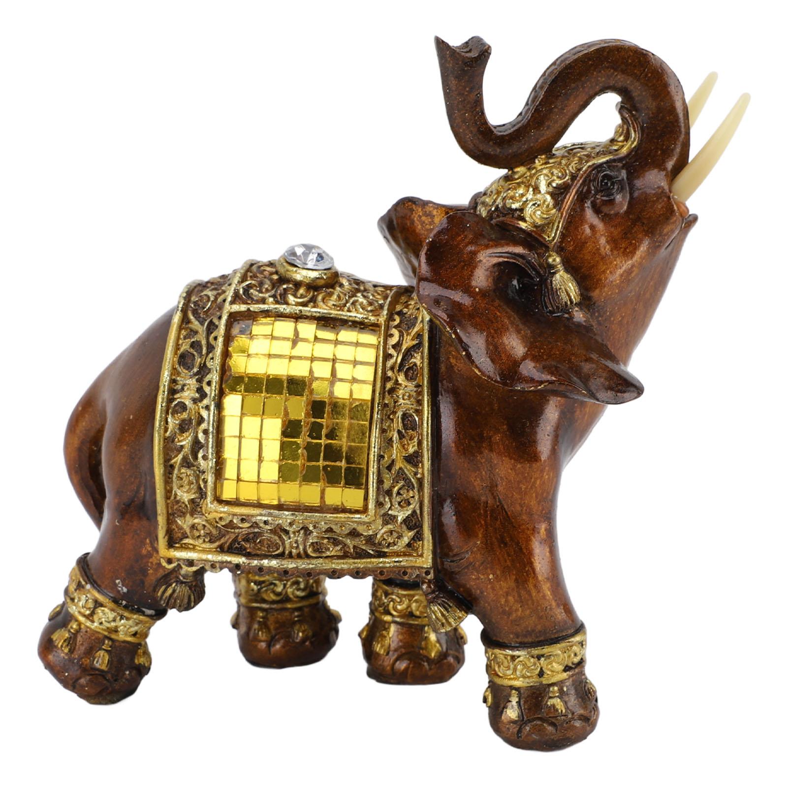 

Декоративная статуэтка слона Синтетическая смола Изысканное исполнение Декор слона Статуэтка для гостиной S