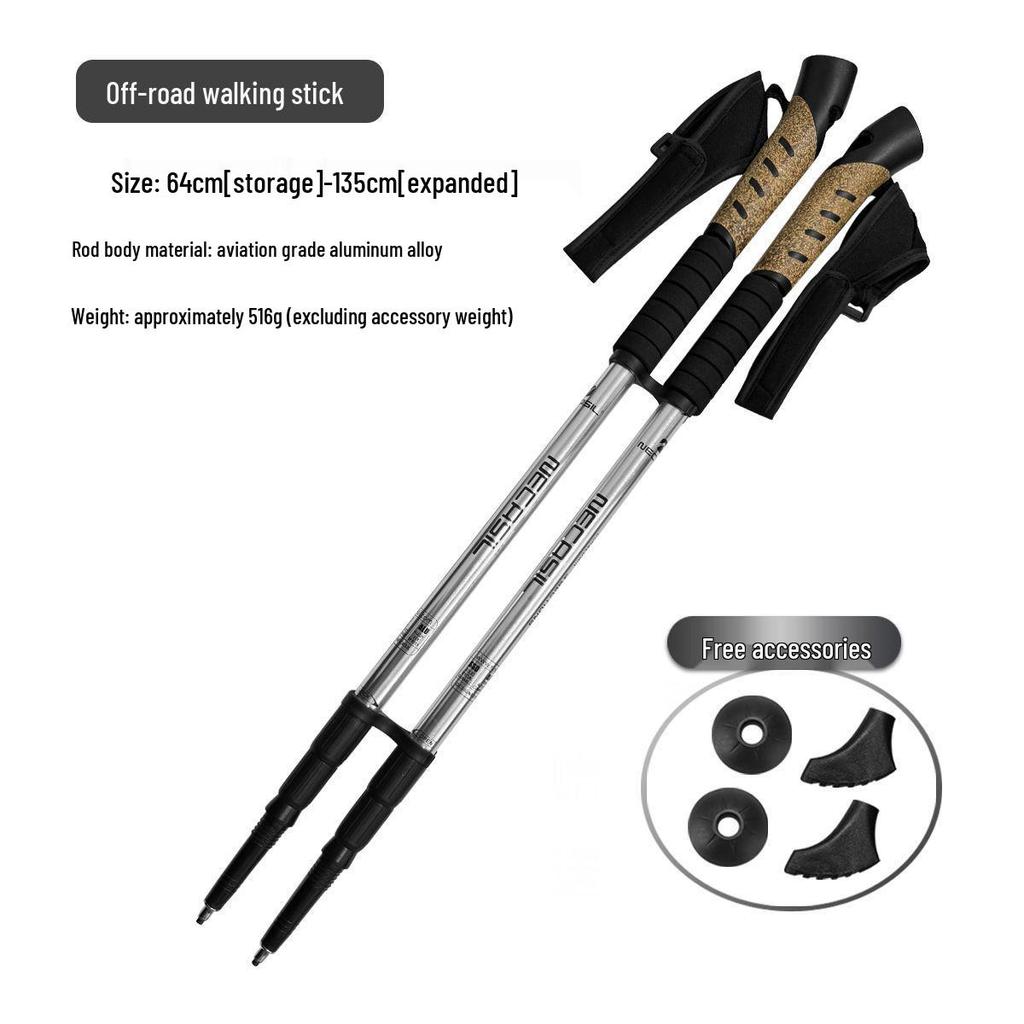 Aluminum Alloy 6061 Cork Handle Trekking Pole N301 Nordic Walking Stick