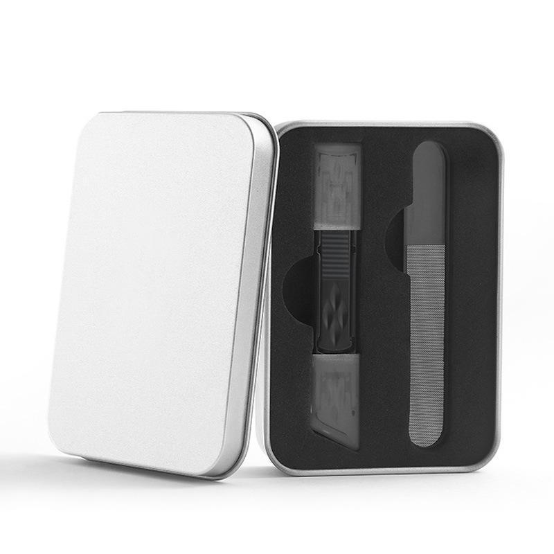 Dual-Head Foldable Stainless Steel Nail Clippers: Manicure Tool Combo