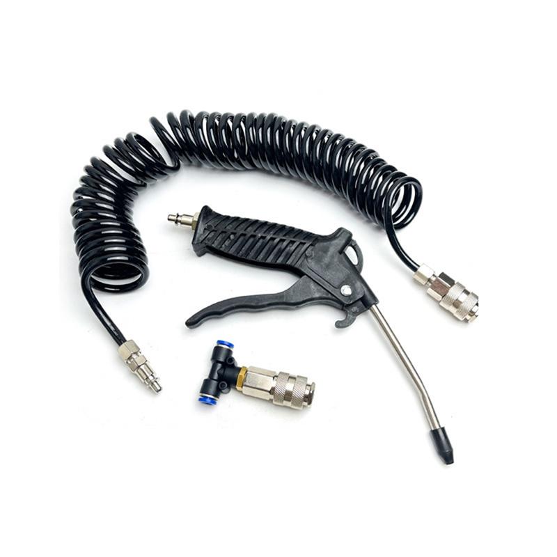 A25F-Air Blow Duster Set With 5 Meter Long Coil Pu Hose For Truck Air Compressor Dust Removal Cleaning Nozzle Tool