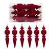 6pcs/Box Velvet Ball Christmas Tree Ornament Plastic Cone Ornaments  New Year Decor