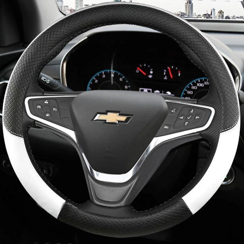 gjfp7 Microfiber Leather Car Steering Wheel Cover Non-slip breathable For Chevrolet Malibu XL 2015-2019 Equinox 2017-2019