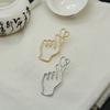 Cute Statement Heart Drop Earrings for Women Vintage Golden Silver Hollow Love Hand Charms Dangle Earrings Jewelry