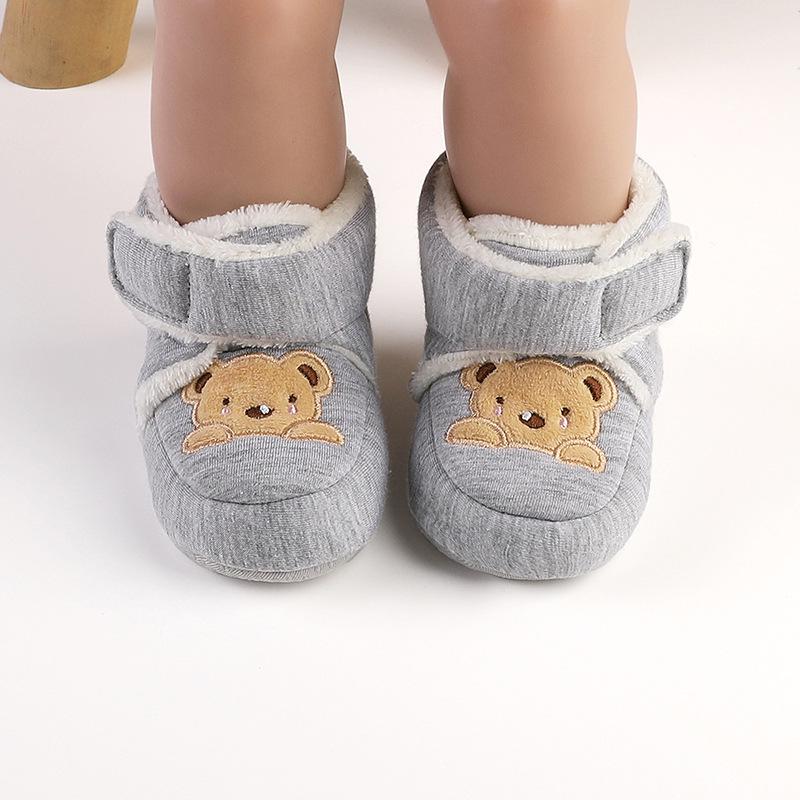 Winter Baby Walker Shoes 0-1 Year Old - Cartoon Warm Velvet Shoes for Boys and Girls