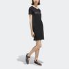 Adidas Logo Comfortable Loose Round Neck Short Sleeve Dress Women Dresses Black FL0141