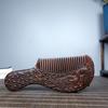 Chinese Antique Vintage Wood Carving Rosewood Comb Peacock Statue Wooden Art