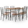 Day and Night - Day and Night Dining Set 7 Pieces MDF and Brown Steel