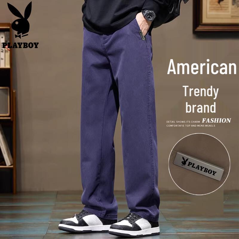 Playboy Men s Loose Straight Leg Casual Pants 32