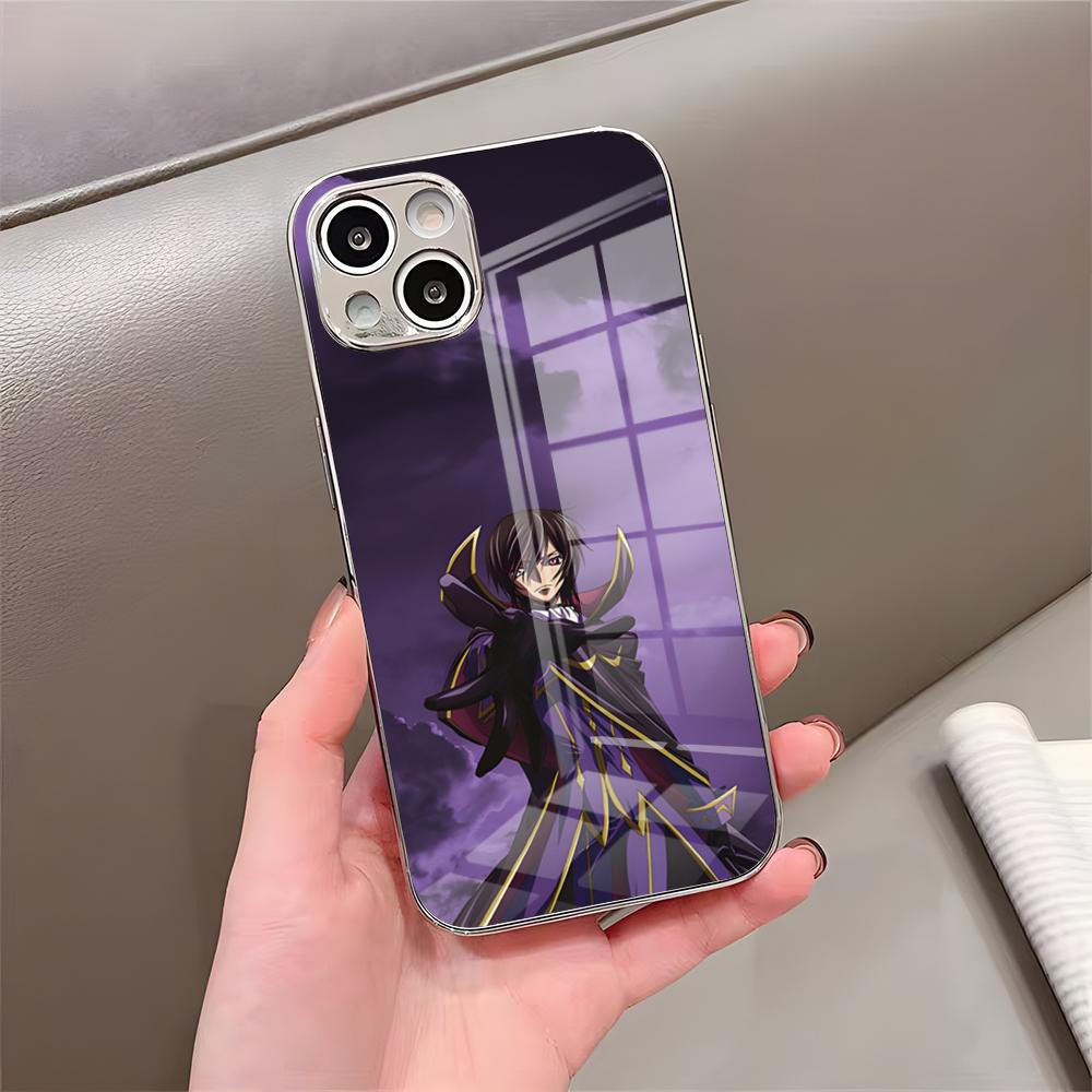 Cool L-Lelouch Phone Case For IPhone 17 Pro Max 15 Pro 16 14 Plus 12 13 Mini 11 Pro Shockproof Electroplated Glass Cover