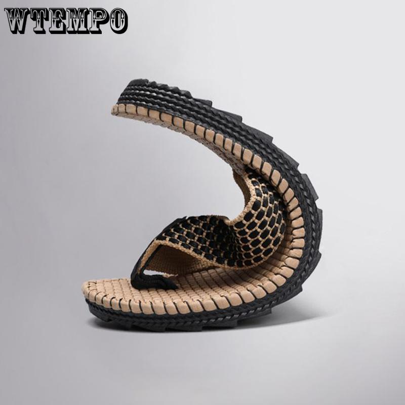 WTEMPO Sommer Herren Flip-Flops Persönlichkeit Leichte Outdoor Weiche Sohlen Rutschen Rutschfeste Indoor Slipper Strandschuhe