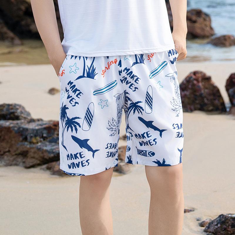 

Summer Quick-Drying Loose Beach Pants Men S Sports Flower Shorts Couple Five-Point Pants Casual Large Underpants M